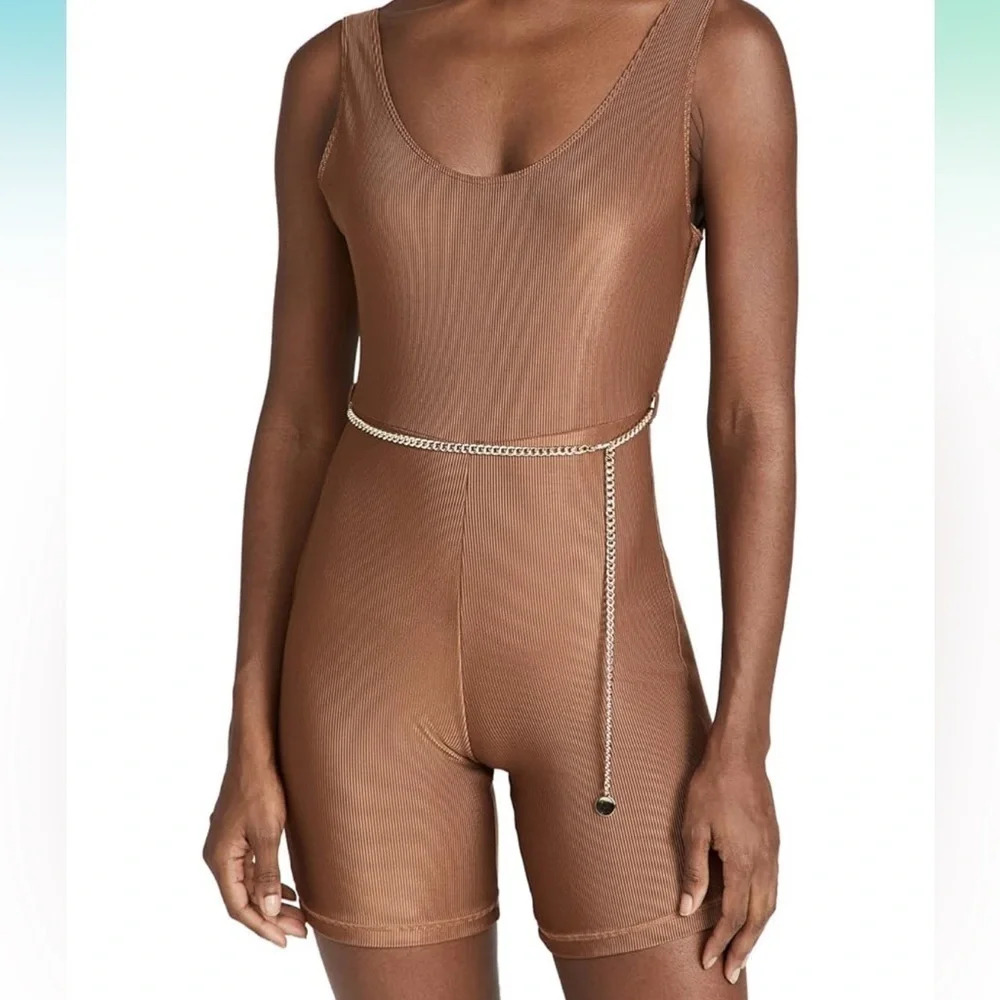 NWT WeWoreWhat Scoop Romper with Chain